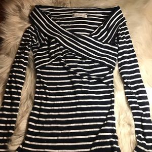 Abercrombie off the shoulder bardot striped top M
